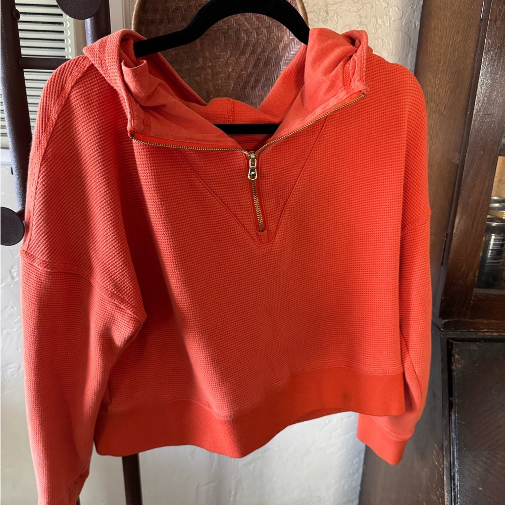 Women's orange Hoodie with Zip